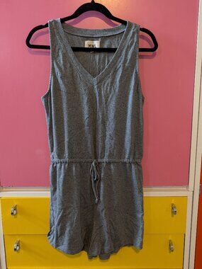 Madewell MWL Breeze drawstring romper in a charcoal gray